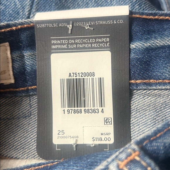 Levi's Ankle Column Skirt Low Fi Prep Medium Wash Denim - Picture 11 of 15